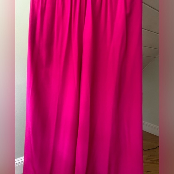 Diane Von Furstenburg 100% Silk Wide Leg Pants Pink Elastic Waistband VTG - Picture 7 of 12